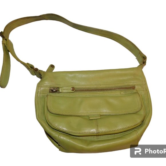 Fossil Leather Green Shoulder Bag Purse - Picture 1 of 11